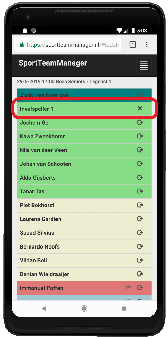 Invalspeler toegevoegd